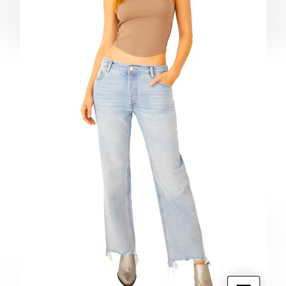 NWT FP We the Free Maggie Ripped Crop Straight Leg Jeans